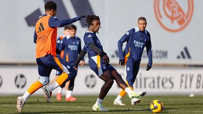 Último entrenamiento antes del partido contra el Valencia