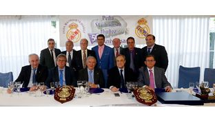 Florentino Pérez at the 50th anniversary of the Madridista Ibáñez supporters group