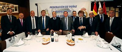 Florentino Pérez, en el XXIII aniversario de la Federación de Peñas Madridistas de la Comunidad de Madrid