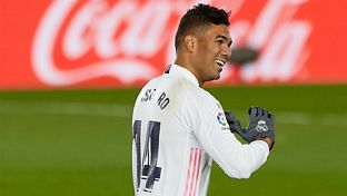 Casemiro iguala su mejor registro goleador en la Liga