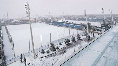 Un manto de nieve cubrió la Ciudad Real Madrid