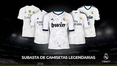Subasta benéfica especial de camisetas históricas del Real Madrid