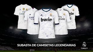 Subasta benéfica especial de camisetas históricas del Real Madrid
