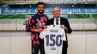 Nacho: 150 partidos de Liga con el Real Madrid