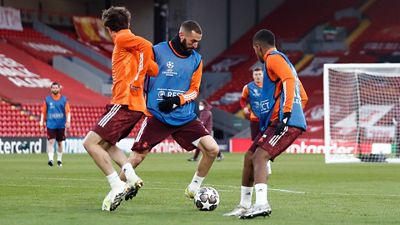 El Real Madrid se entrenó en Anfield