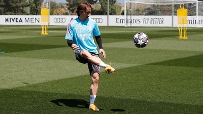 Entrenamiento en la Ciudad Real Madrid tras la victoria ante Osasuna