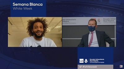 Marcelo, en la segunda jornada de la Semana Blanca de la Escuela Universitaria Real Madrid Universidad Europea