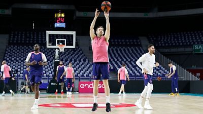 Último entrenamiento antes del primer partido de la final de la Liga