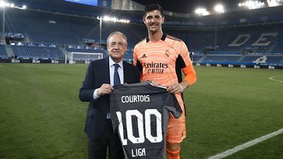 Courtois: 100 partidos de Liga con el Real Madrid