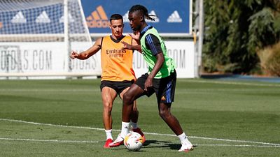 Camavinga conoció a sus compañeros y se entrenó con el equipo