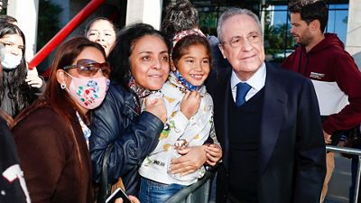 El presidente, con el equipo en Barcelona