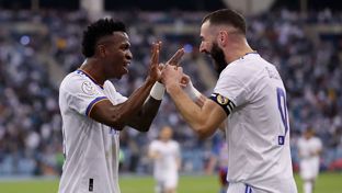 Os golos da parceria Benzema-Vini Jr.