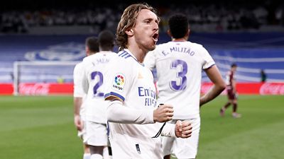 Así fue el zurdazo a la escuadra de Modrić desde fuera del área