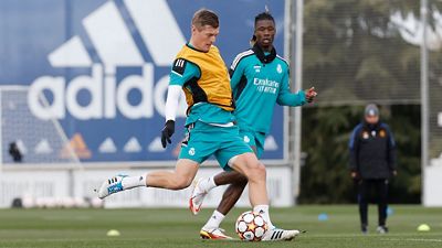 Último entrenamiento antes del partido contra el PSG