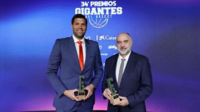 Pablo Laso y Felipe Reyes, premiados en la gala Gigantes del Basket