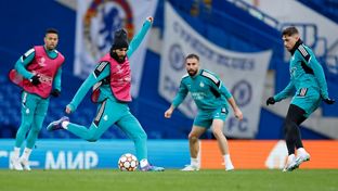 Das Team trainierte an der Stamford Bridge