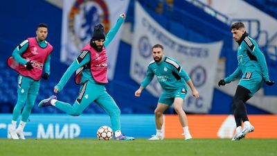 Team train at Stamford Bridge