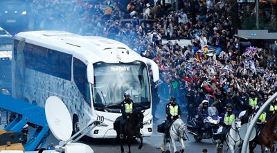 llegada del real madrid al santiago bernabéu