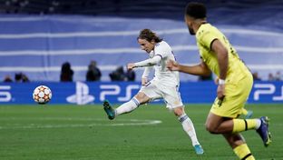 Majestic pass with the outside of the boot from Modrić to pick out Rodrygo for his goal