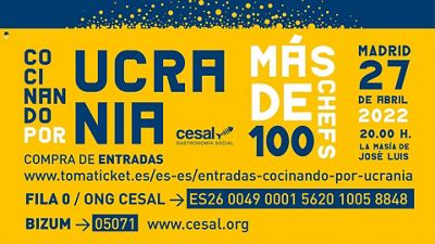 A Fundação Real Madrid colabora na iniciativa 'Cozinhando pela Ucrânia', organizada por Cesal