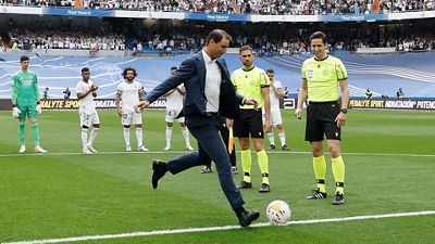Rafa Nadal hizo el saque de honor en el Real Madrid-Espanyol