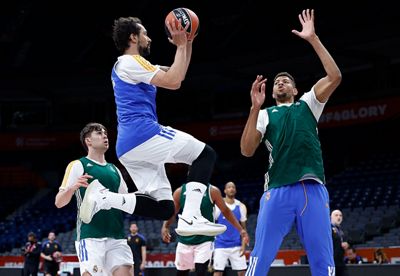 entrenamiento del real madrid de baloncesto en belgrado