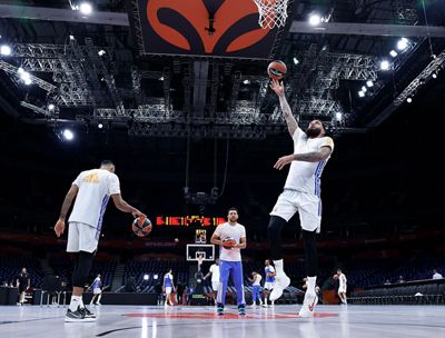 entrenamiento del real madrid de baloncesto en belgrado