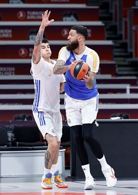 entrenamiento del real madrid de baloncesto en belgrado