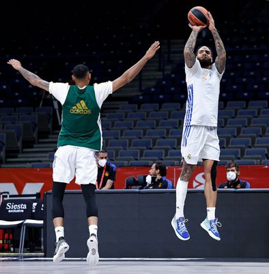 entrenamiento del real madrid de baloncesto en belgrado