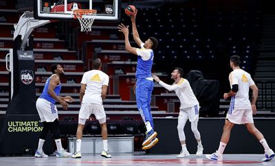entrenamiento del real madrid de baloncesto en belgrado