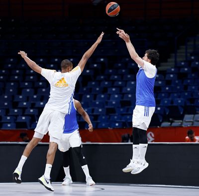 entrenamiento del real madrid de baloncesto en belgrado