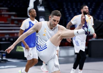 entrenamiento del real madrid de baloncesto en belgrado