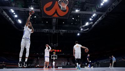 entrenamiento del real madrid de baloncesto en belgrado