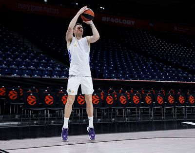 entrenamiento del real madrid de baloncesto en belgrado