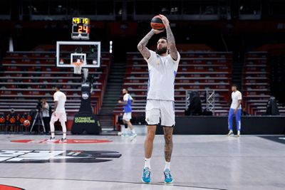 entrenamiento del real madrid de baloncesto en belgrado