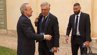 The club's president wished the team luck before the final.