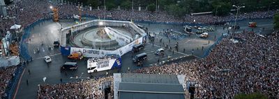 el madridismo celebró la decimocuarta en cibeles