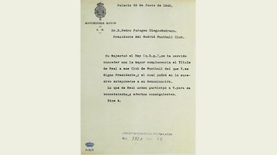 Se cumplen 102 años desde que el club recibió el título de Real