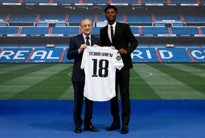 presentación de tchouameni como nuevo jugador del real madrid