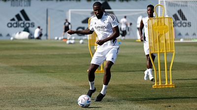 Dritte doppelte Trainingseinheit der Woche mit dem ersten Training von Rüdiger und Tchouameni