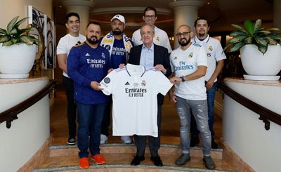 el presidente con la peña madridista sur de california