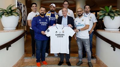 El presidente, con la Peña Madridista Sur de California
