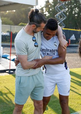 gareth bale visitó al equipo en los angeles