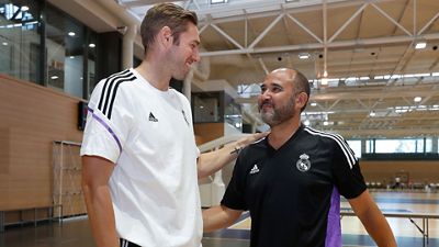 Real Madrid basketball team come together for first training session of season