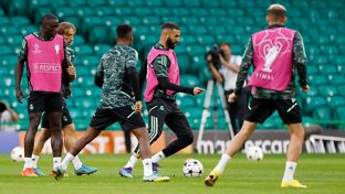 A equipa treinou no Celtic Park