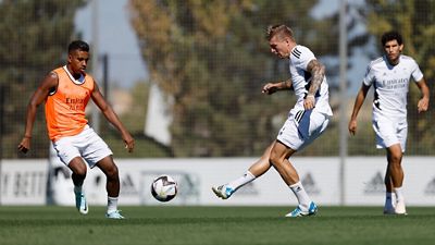 Último entrenamiento antes del partido contra el Mallorca