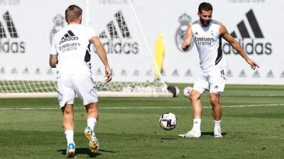 O líder treina na Cidade Real Madrid