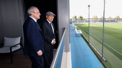 The president and Amancio visited Real Madrid City