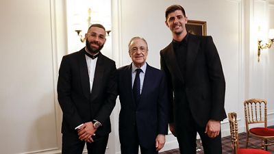 President joins Benzema and Courtois in Paris