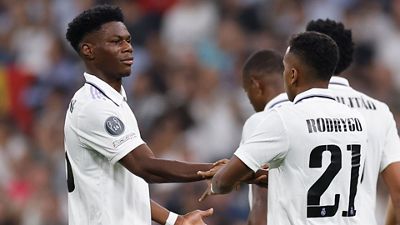 Once inicial del Real Madrid frente al Leipzig